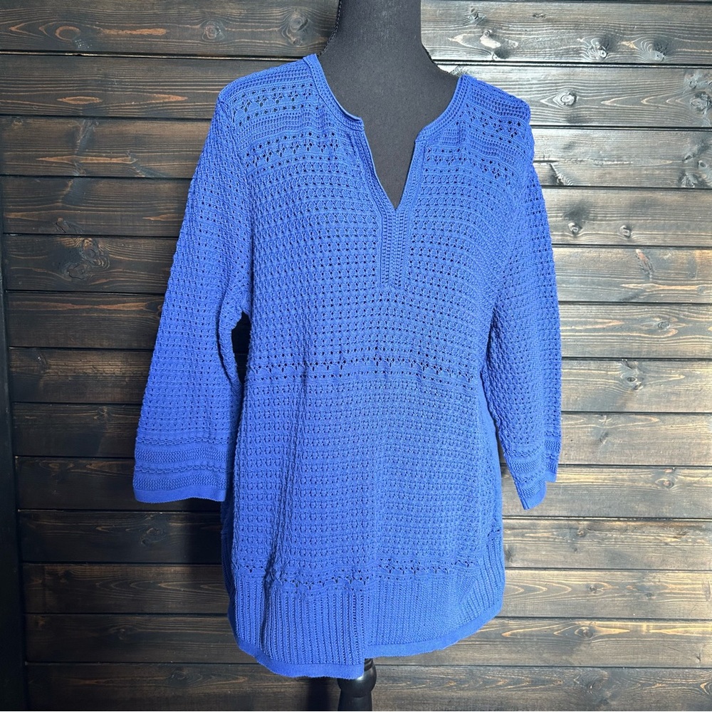 5/$20 💖 Talbots Petite Blue Knit Top